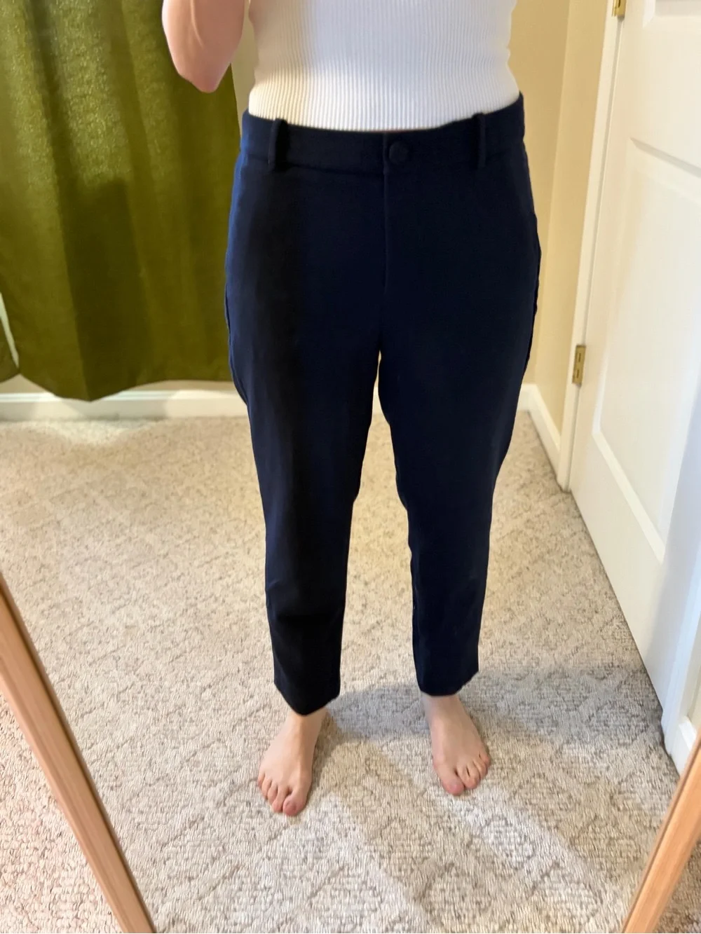 J. Crew Navy High Rise Cameron Straight-Leg Tailored Trousers